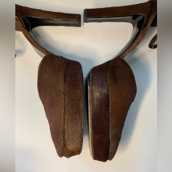 Gucci PLATFORM HEELS CHOCOLATE PONY FUR SIZE 10 B😍 - Picture 5 of 14